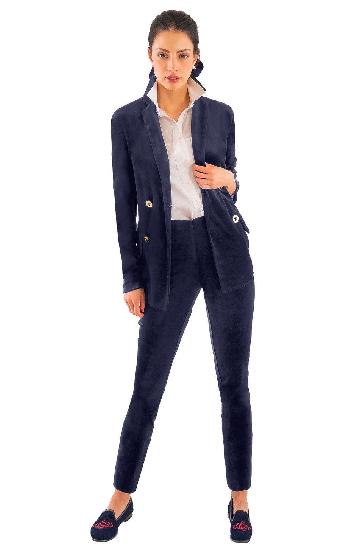 Gripeless Pull On Pants - Posh Velvet Navy