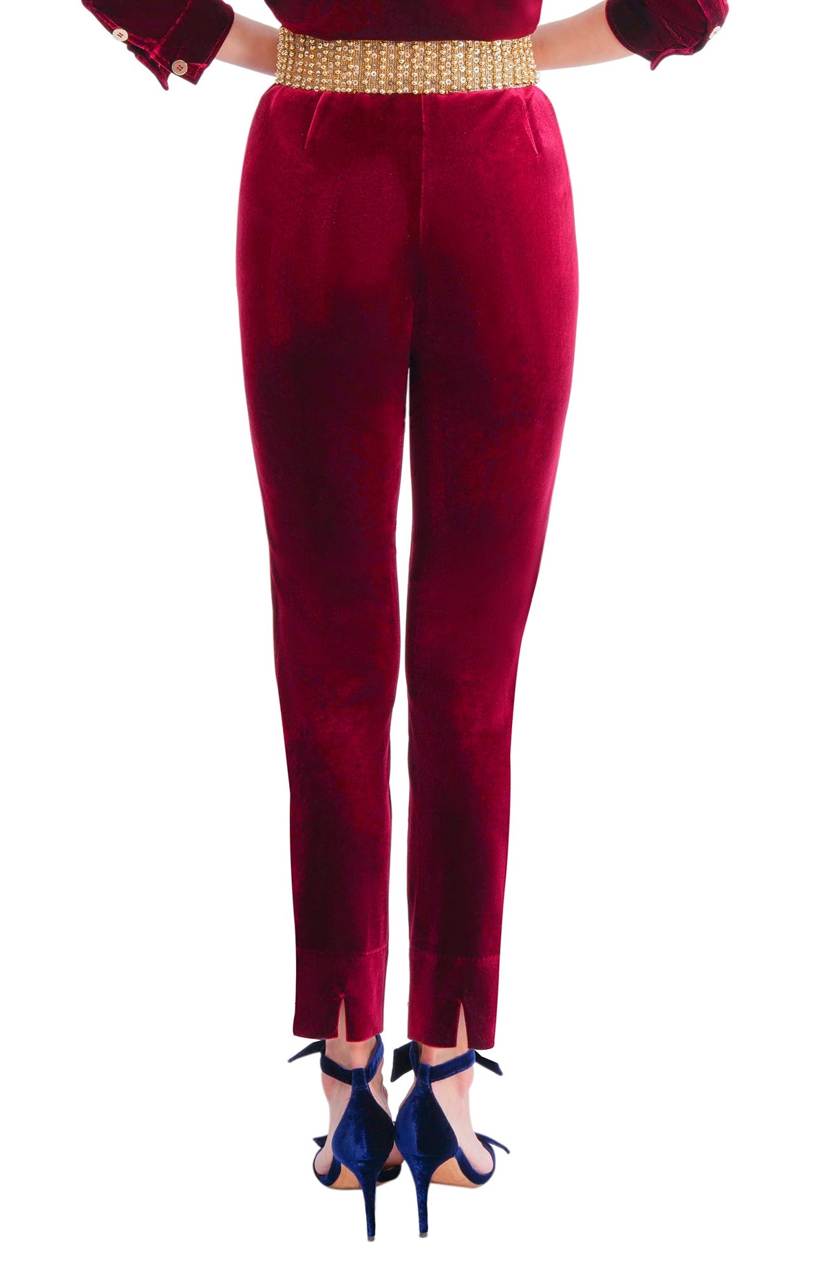Gripeless Pull On Pants - Posh Velvet Burgundy