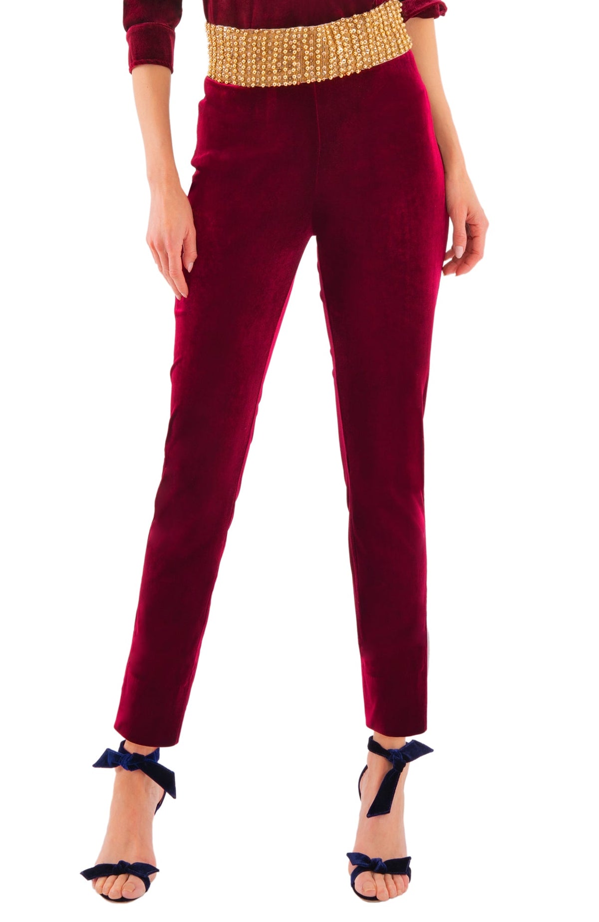 Gripeless Pull On Pants - Posh Velvet Burgundy
