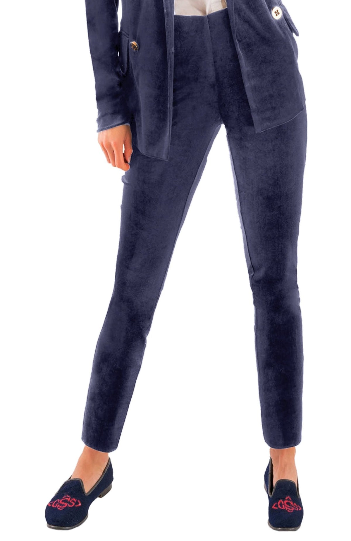 Gripeless Pull On Pants - Silky Velvet Navy