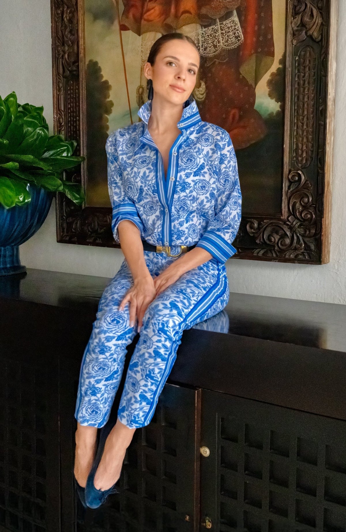 Gripeless Pull On Pants - Smell The Roses - Gretchen Scott