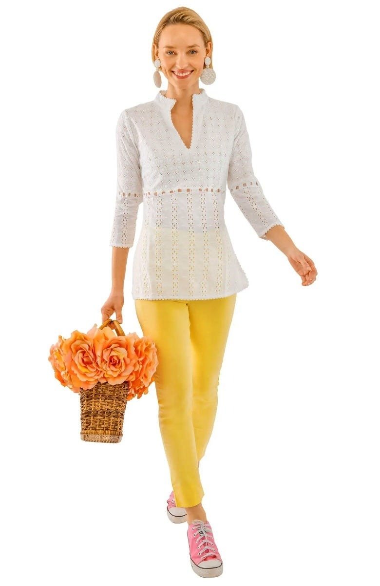 Gripeless Pull On Pants - Solid Pale Yellow 27"