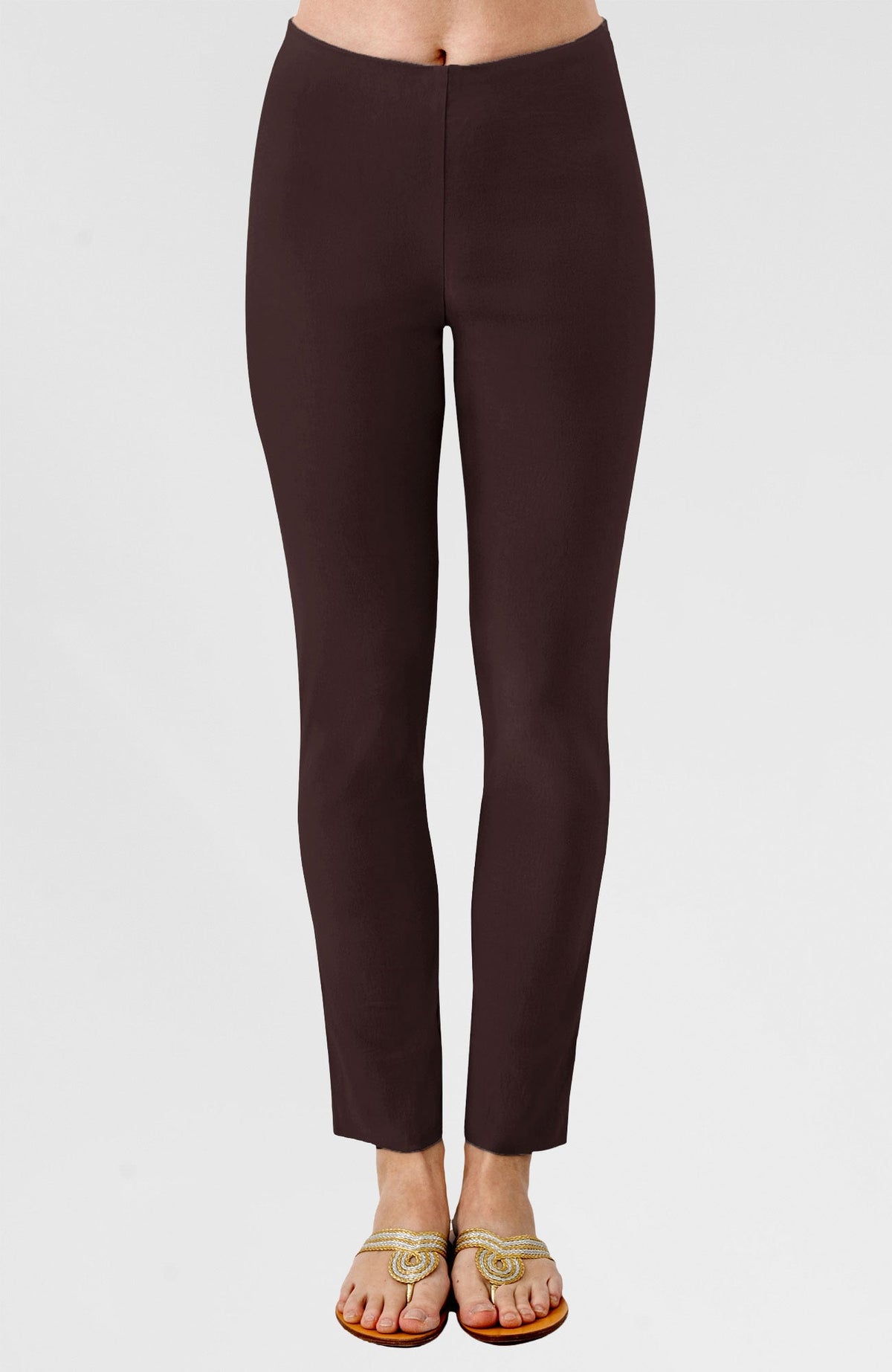 Gripeless Pull On Pants Solid - Earth Tones Espresso