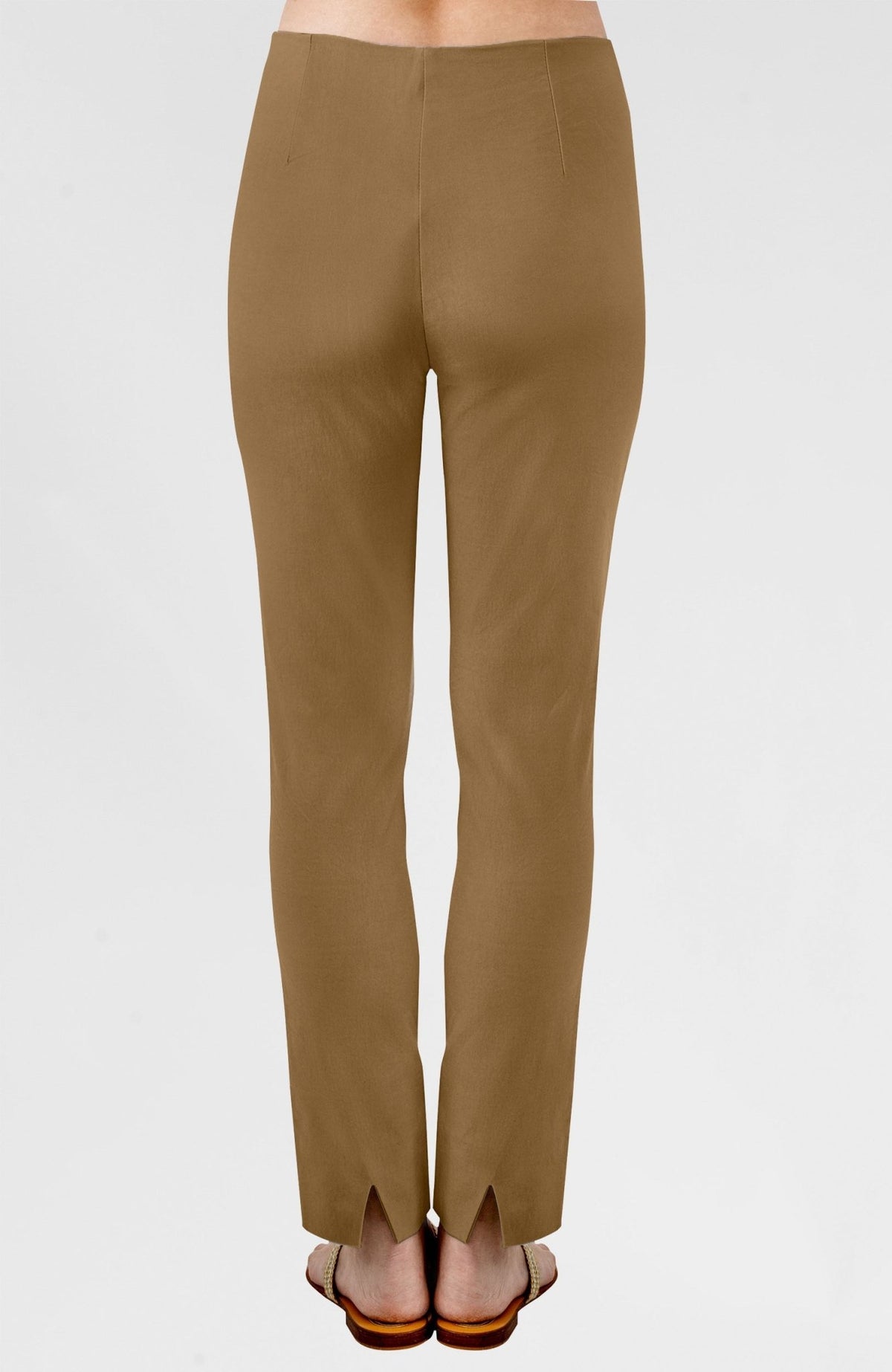 Gripeless Pull On Pants Solid - Earth Tones Mocha Latte 27"