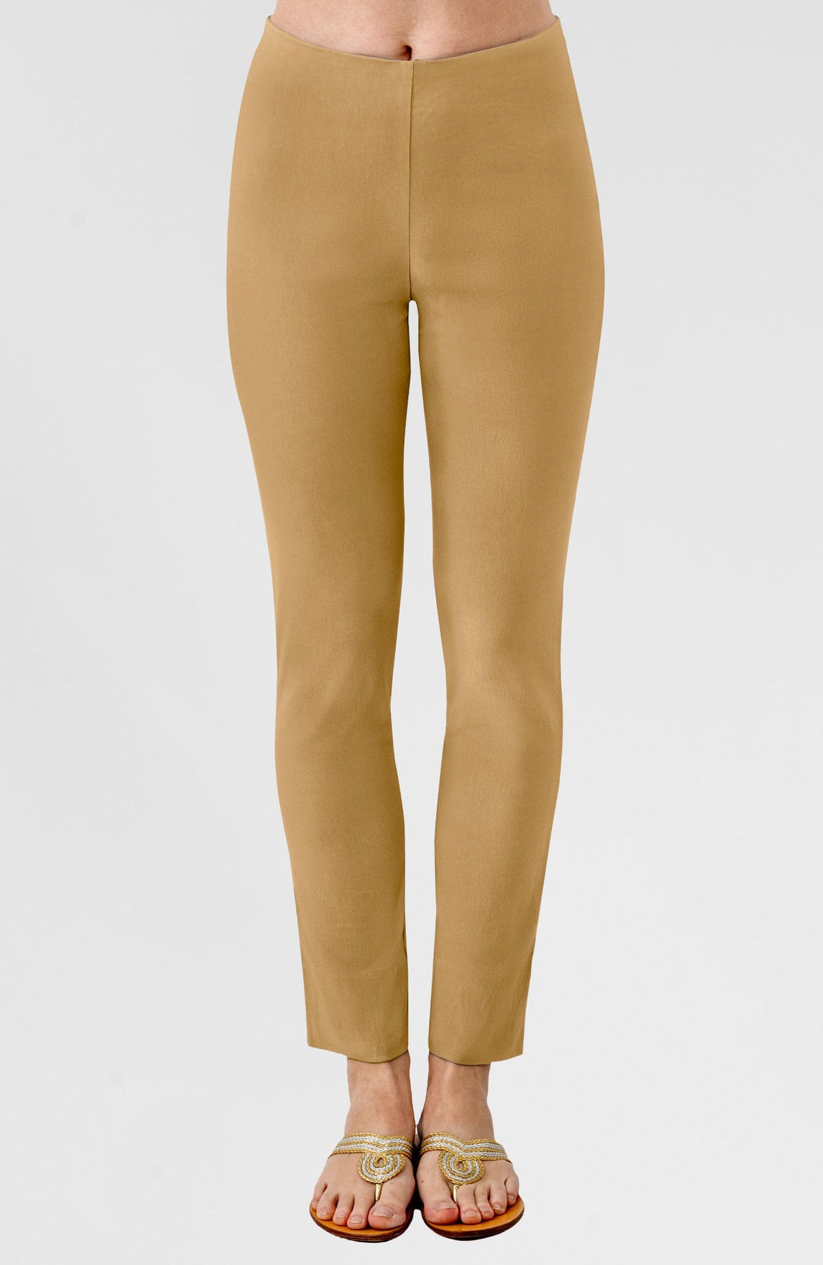 Gripeless Pull On Pants Solid - Earth Tones Khaki