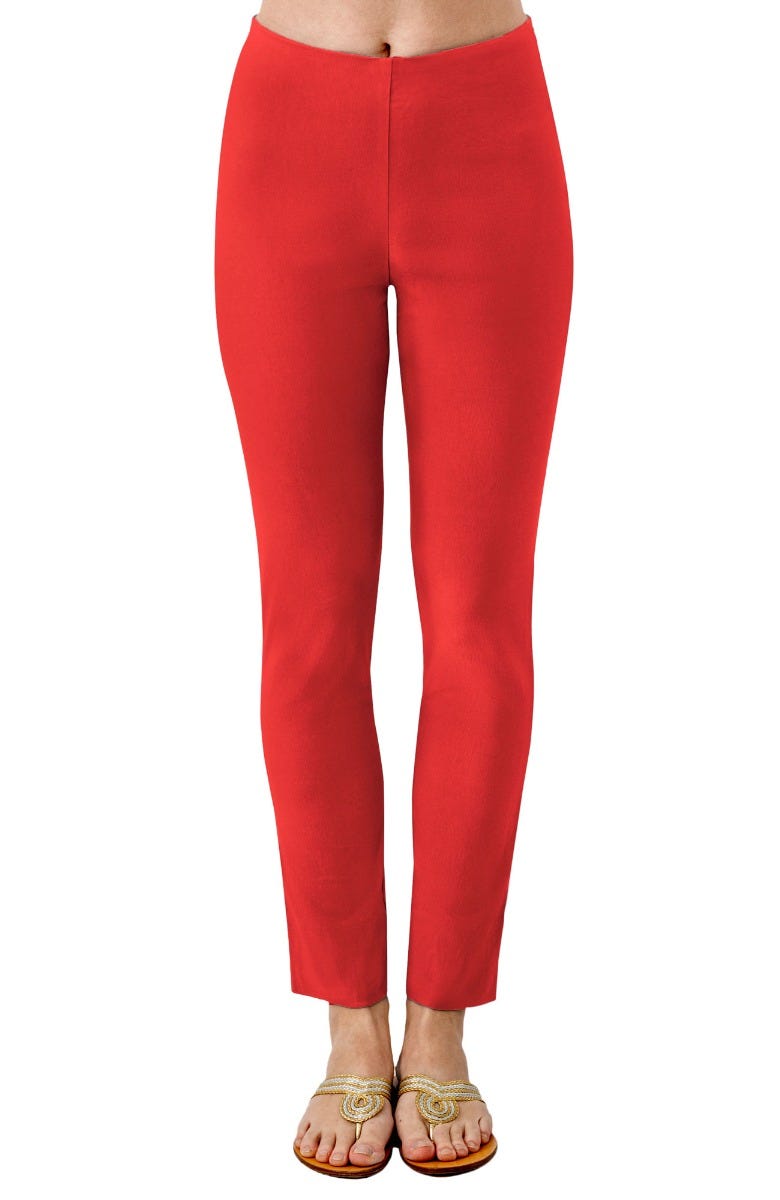Gripeless Pull On Pants - Solid - Goddess (XXL) Nantucket Red 27"
