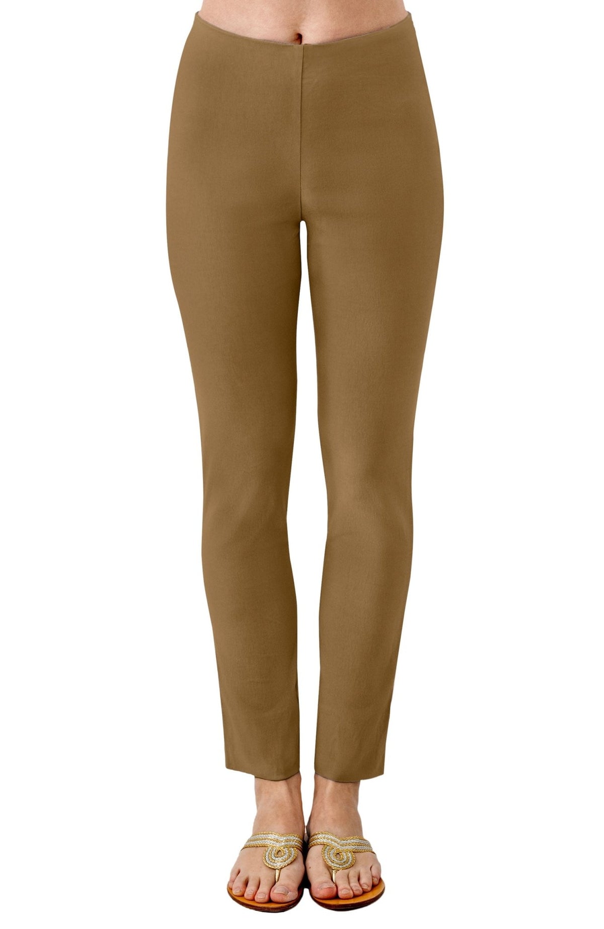 Gripeless Pull On Pants - Solid - Goddess (XXL) Mocha Latte 27"