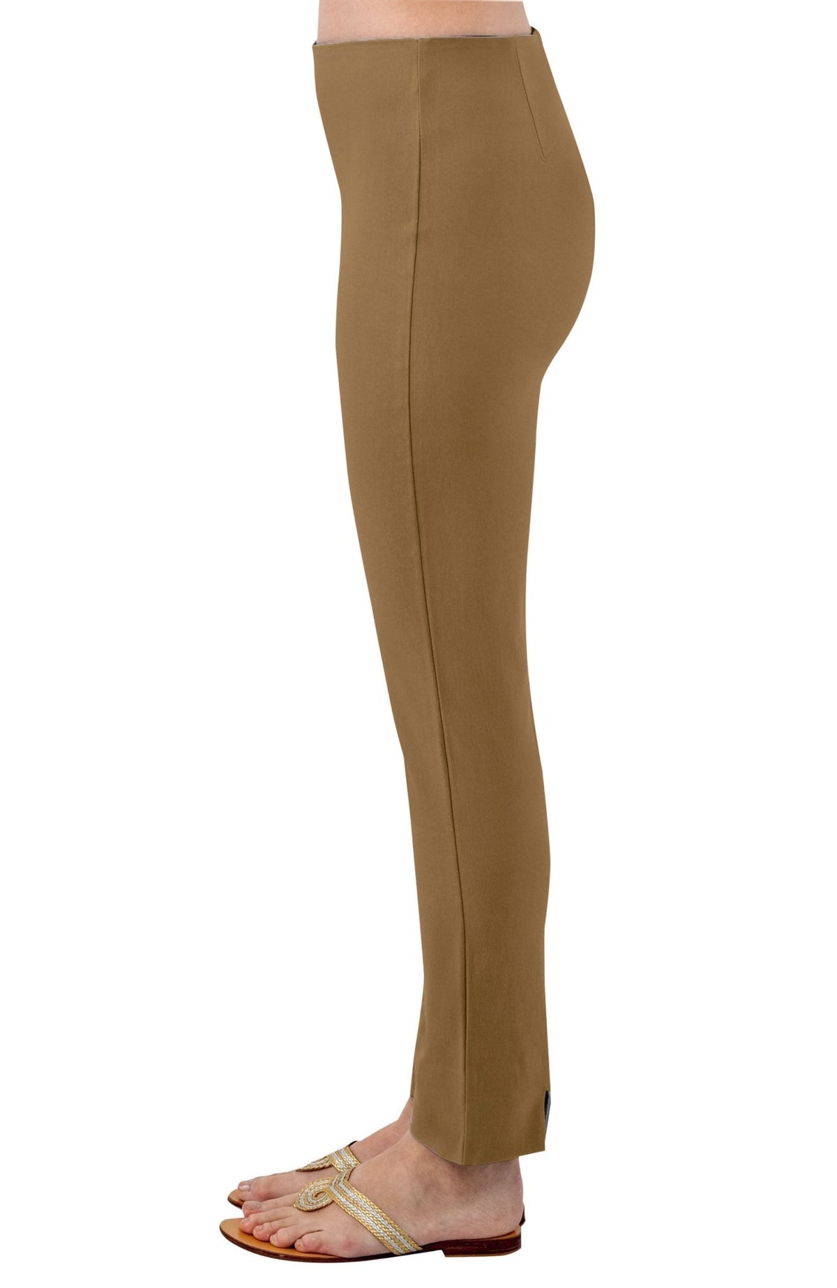 Gripeless Pull On Pants - Solid - Goddess (XXL) Mocha Latte 27"