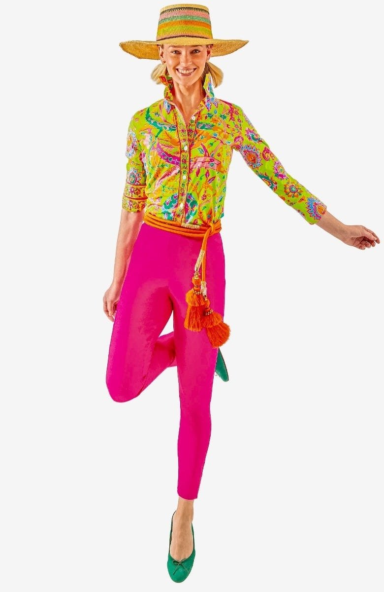 Gripeless Pull On Pants - Solid - M Hotpink