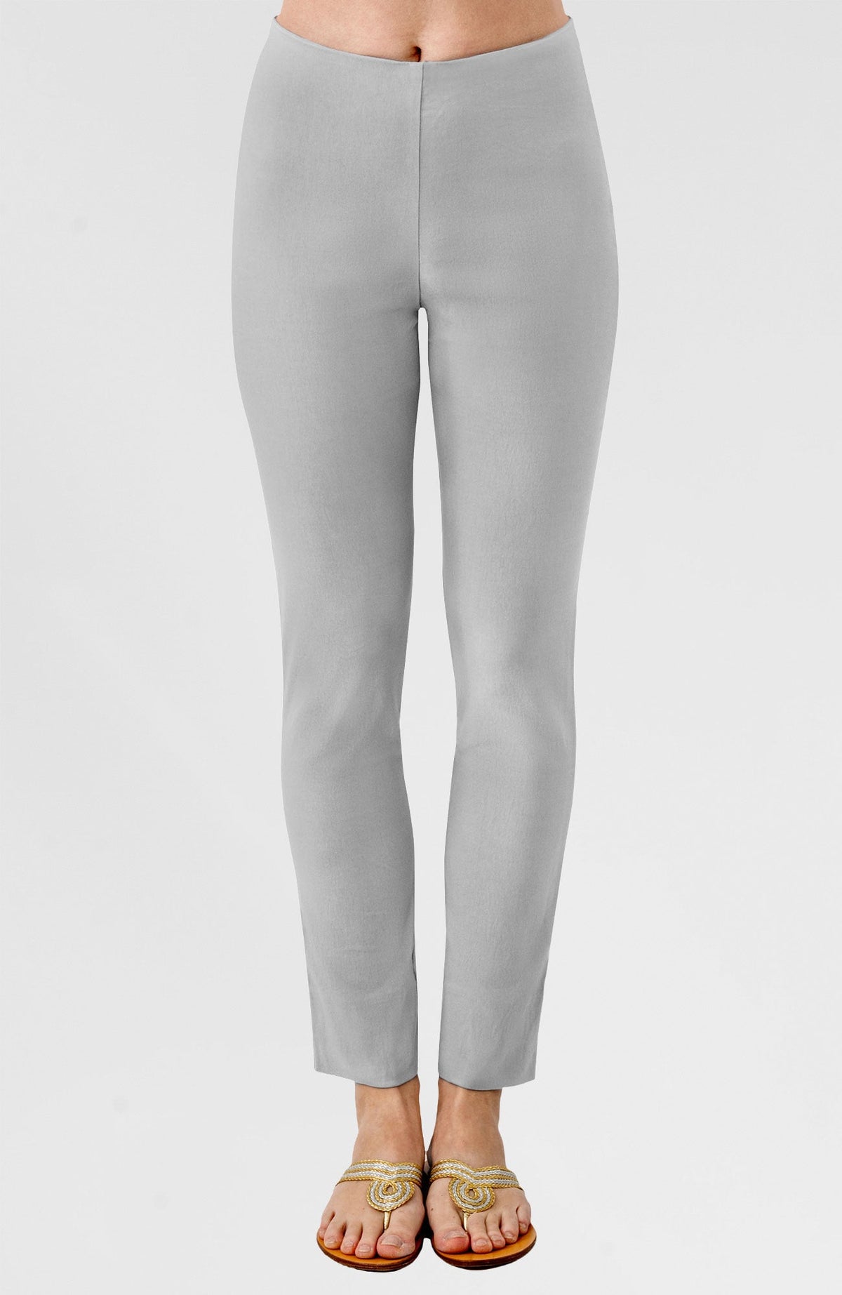 Gripeless Pull On Pants Solid - Neutrals Grey 27"