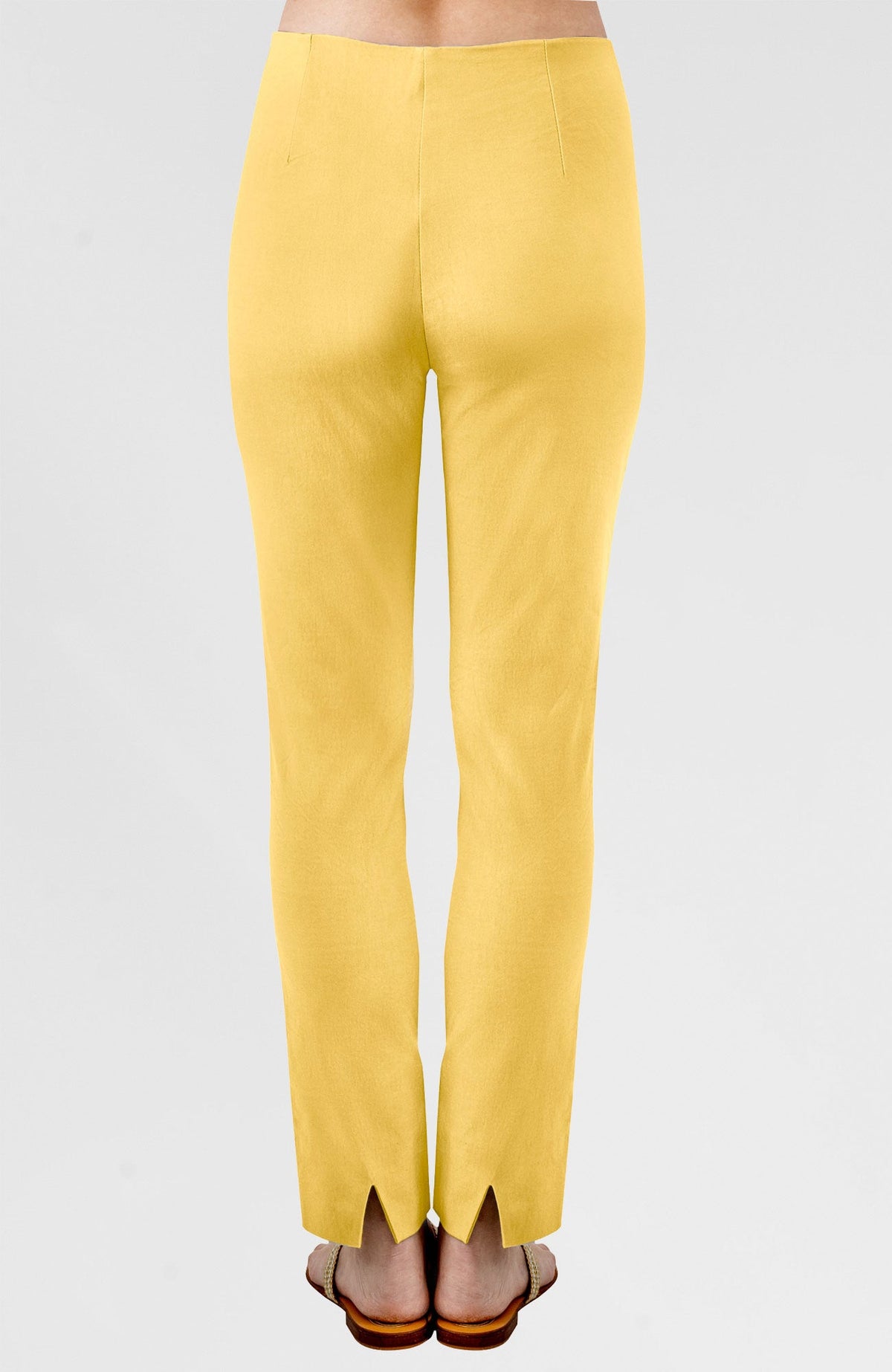 Gripeless Pull On Pants Solid - Neutrals Pale Yellow 27"