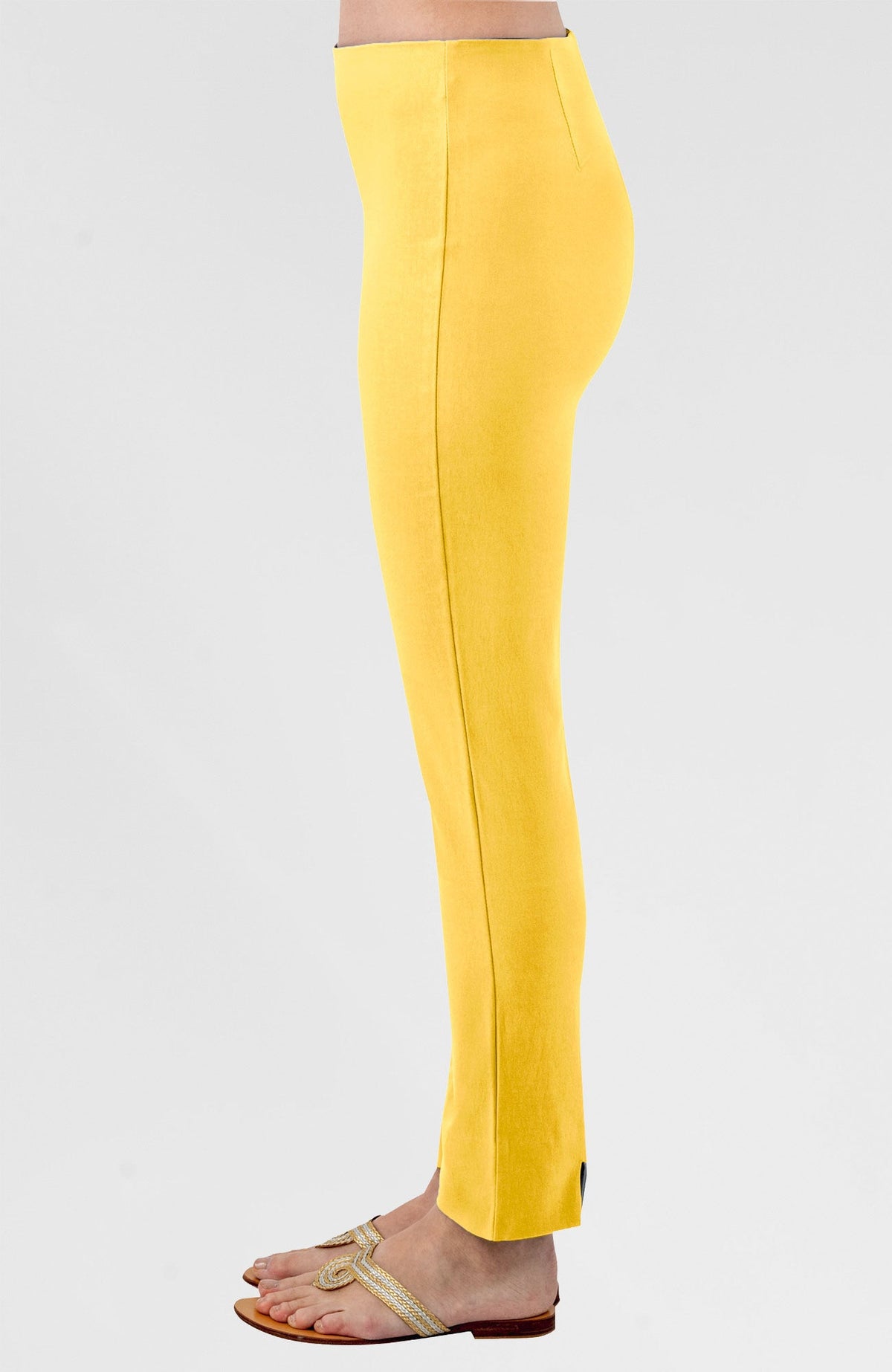 Gripeless Pull On Pants Solid - Neutrals Pale Yellow 27"