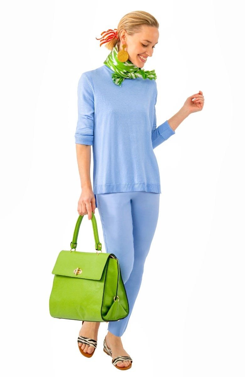 Gripeless Pull On Pants - Solid - Shrimp (XXS) Periwinkle