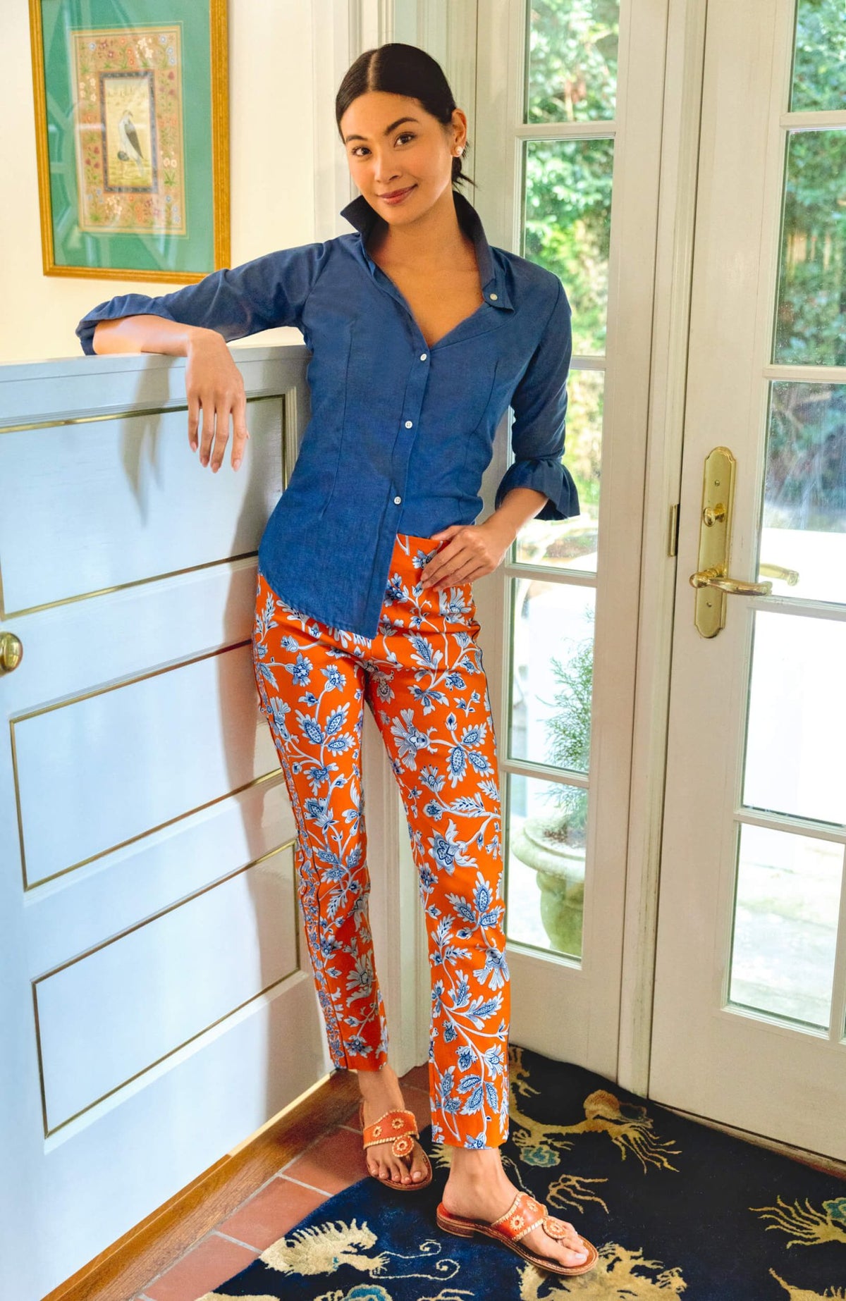 Gripeless Pull On Pants - Stunning Stippling Orange