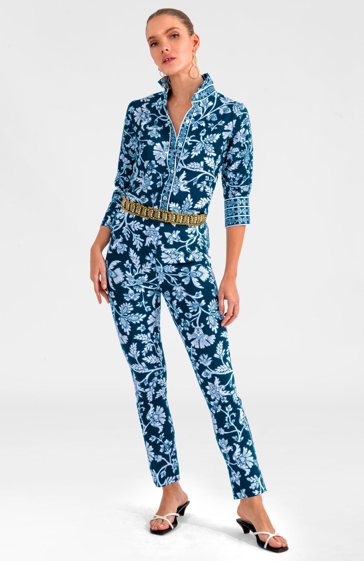 Gripeless Pull On Pants - Stunning Stippling Navy