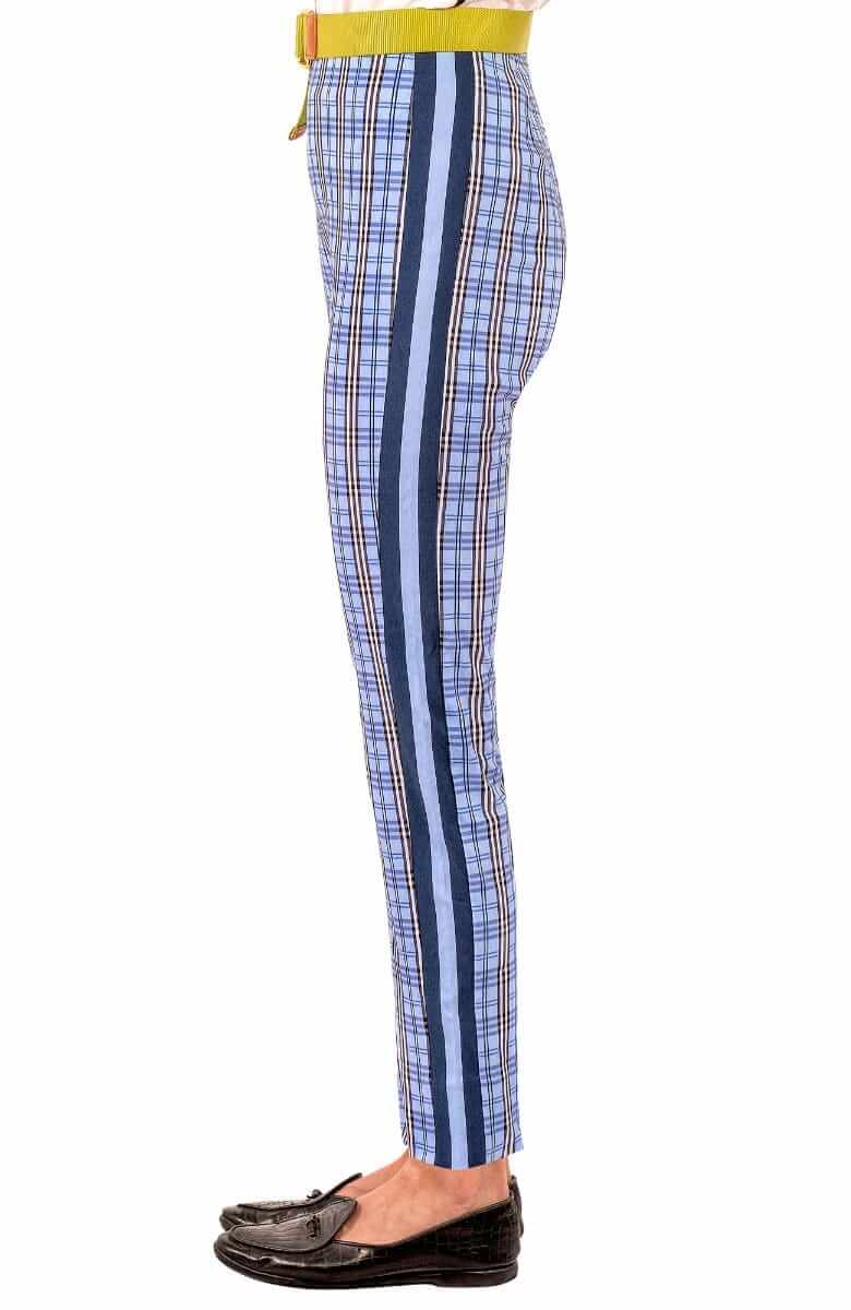 Gripeless Pull On Pants - Sunshine Plaid - Final Sale Periwinkle