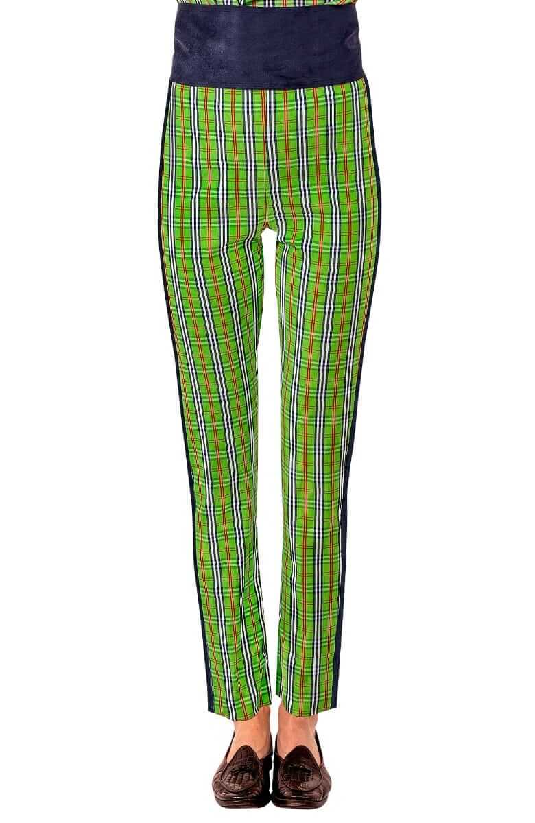 Gripeless Pull On Pants - Sunshine Plaid - Final Sale Green