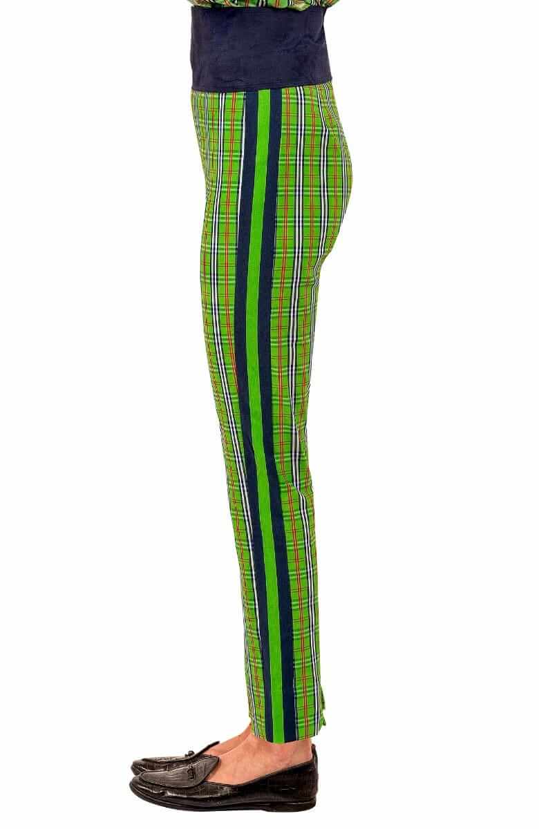 Gripeless Pull On Pants - Sunshine Plaid - Final Sale Green