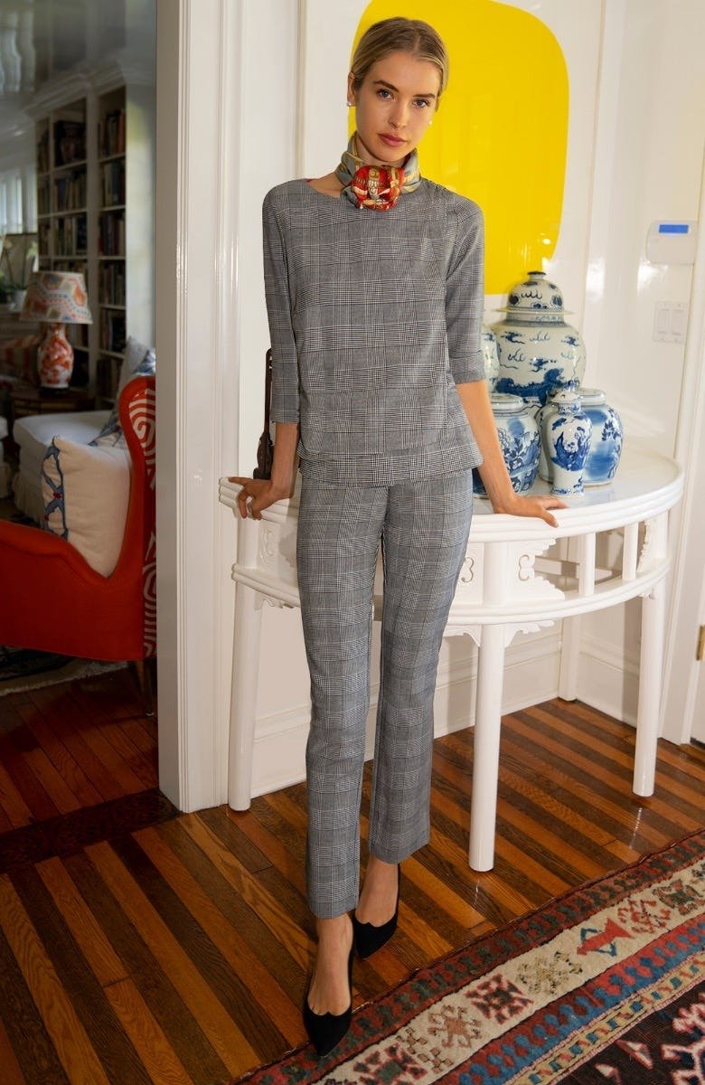 Gripeless Pull On Pants - The Wall Streeter - Final Sale Black White