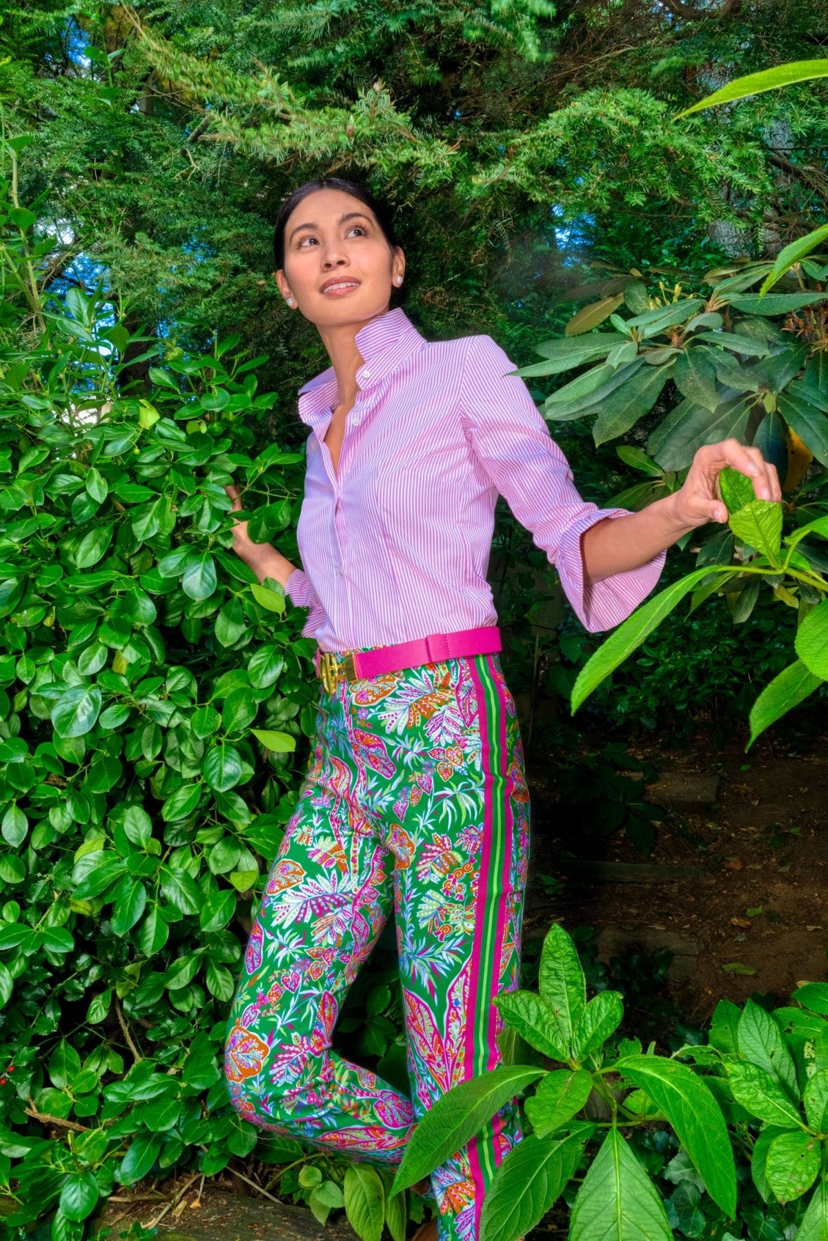 Gripeless Pull On Pants - Vintages Vines Kelly