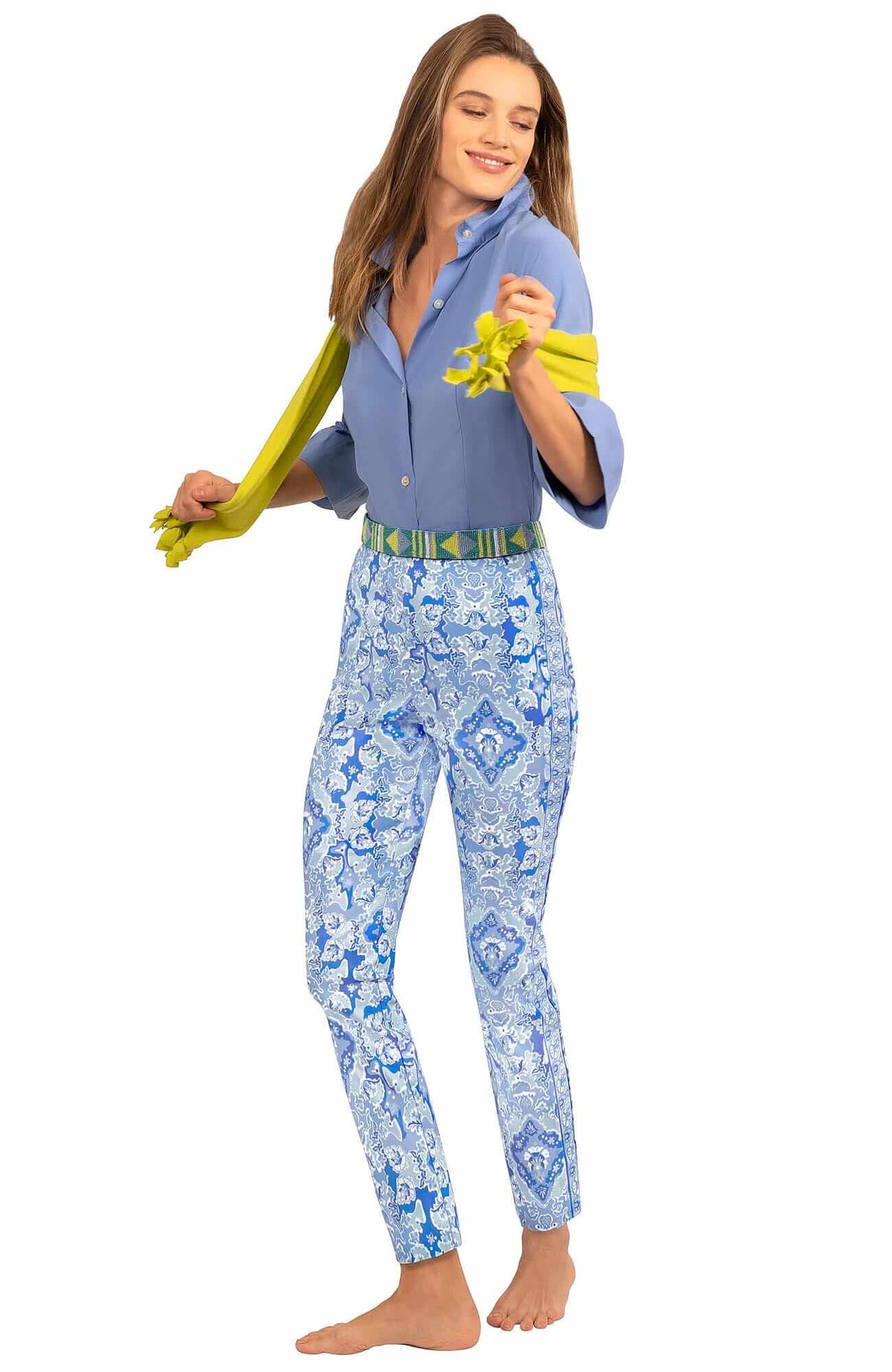 Gripeless Pull On Pants - Watteau Blues