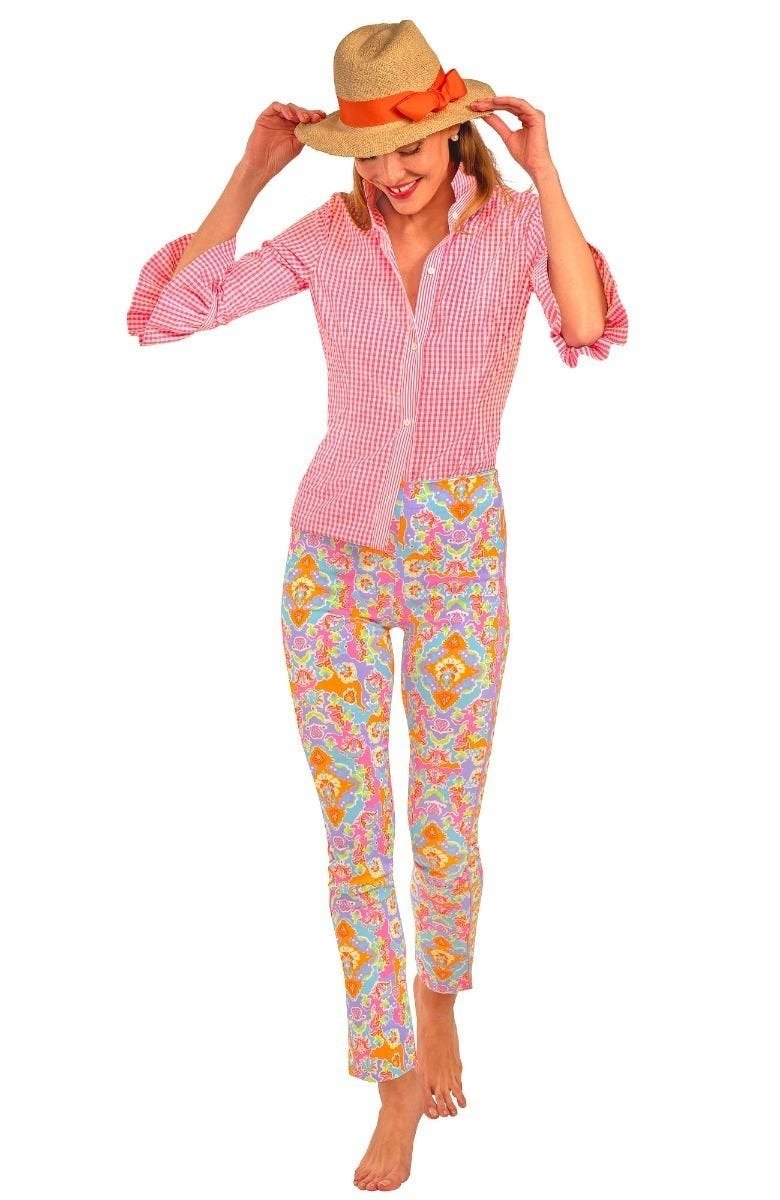 Gripeless Pull On Pants - Watteau - Final Sale Turquoise