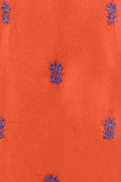 Hand Embroidered Midi Dress - Fiesta Time - Final Sale Coral Peri