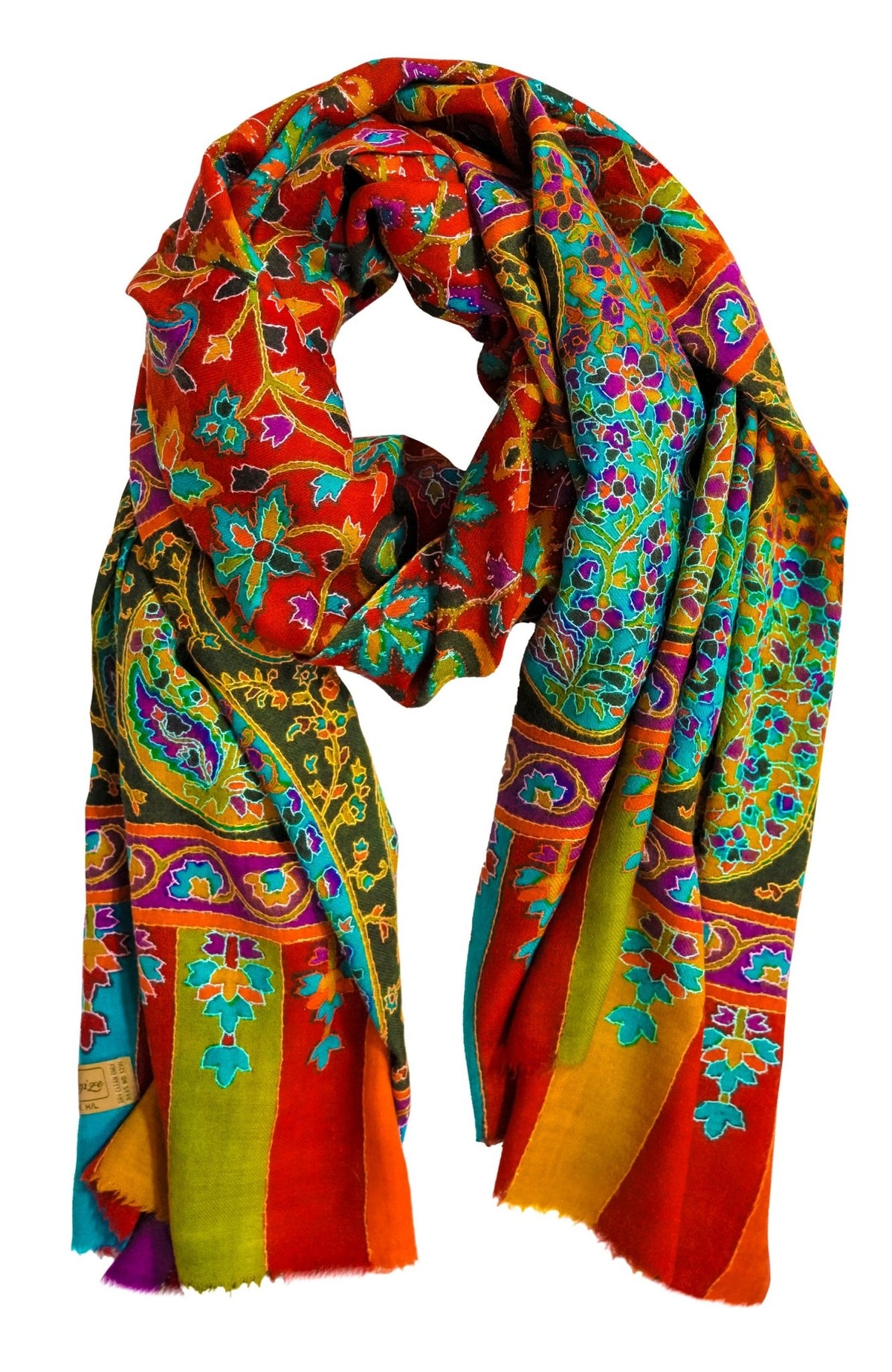 Hand Woven & Hand Embroidered Cashmere Pashmina