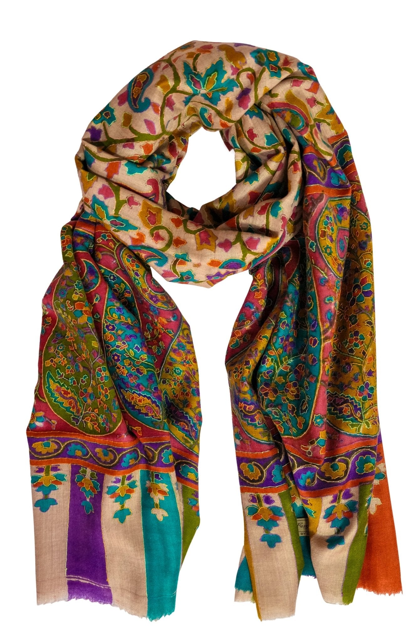 Hand Woven & Hand Embroidered Cashmere Pashmina