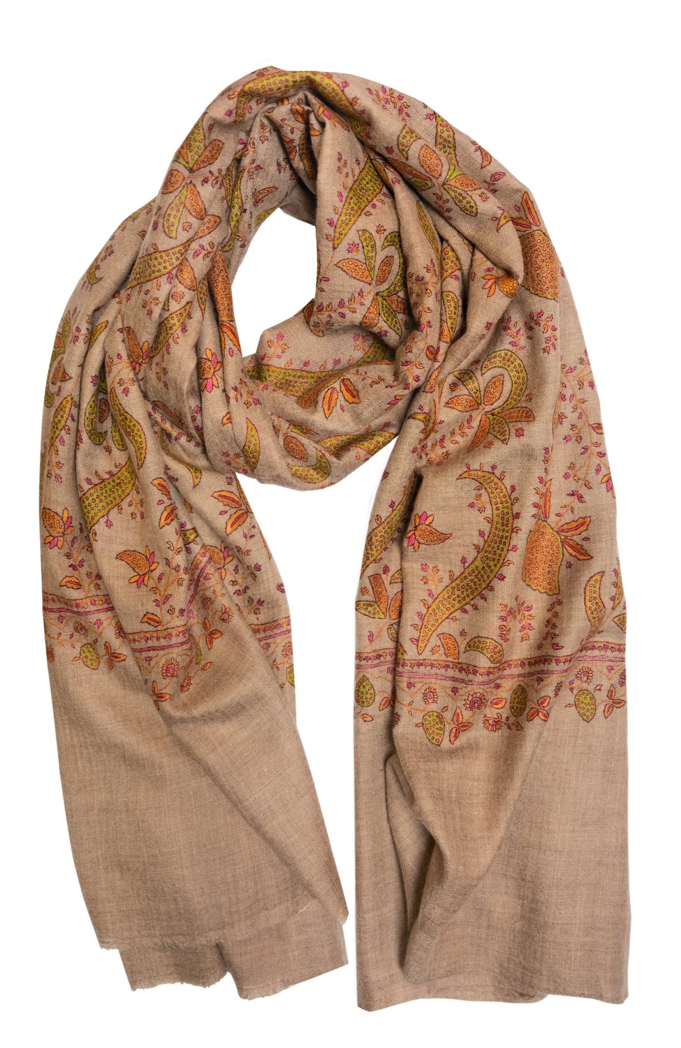 Hand Woven & Hand Embroidered Cashmere Pashmina - Multi