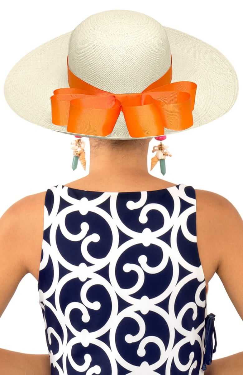 Hand Woven Panama Hat - Cannes Orange