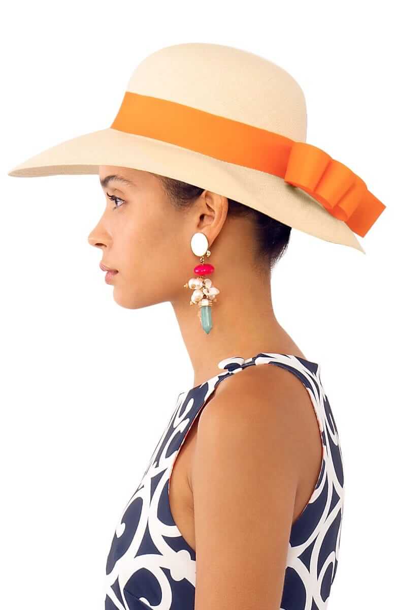 Hand Woven Panama Hat - Cannes Orange
