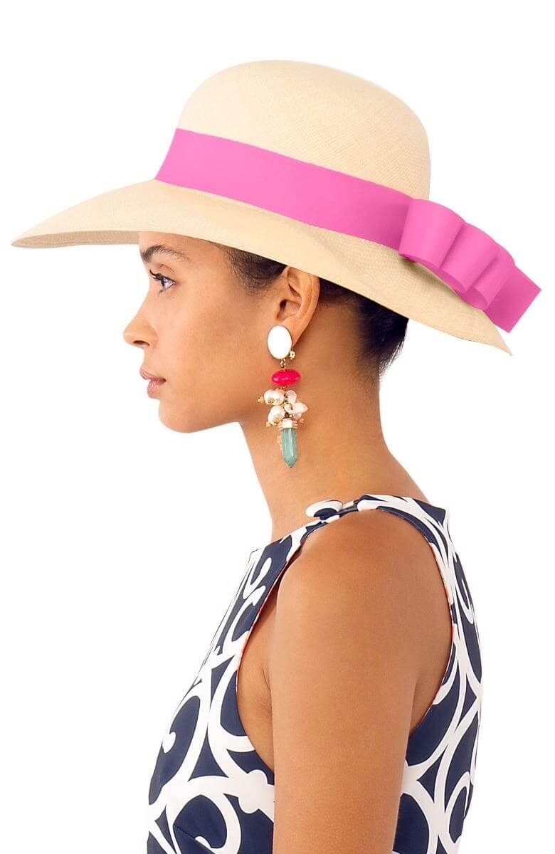Hand Woven Panama Hat - Cannes Pink