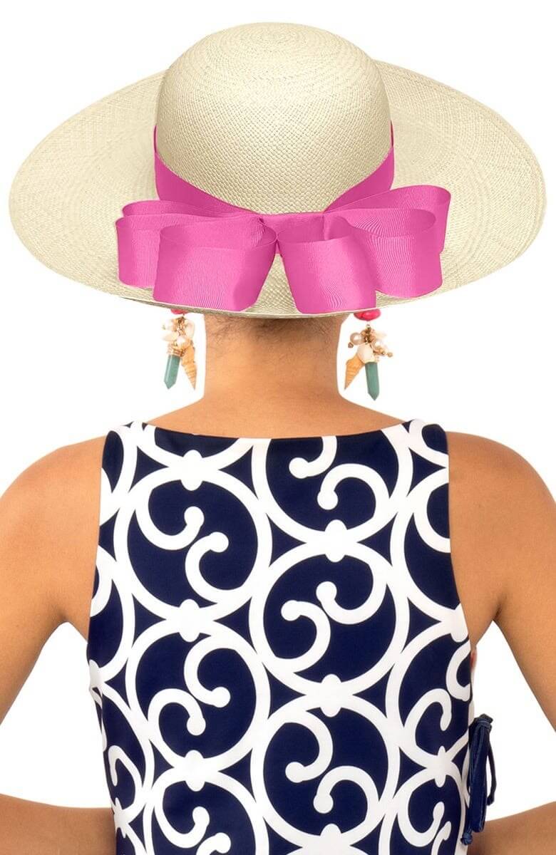 Hand Woven Panama Hat - Cannes Pink