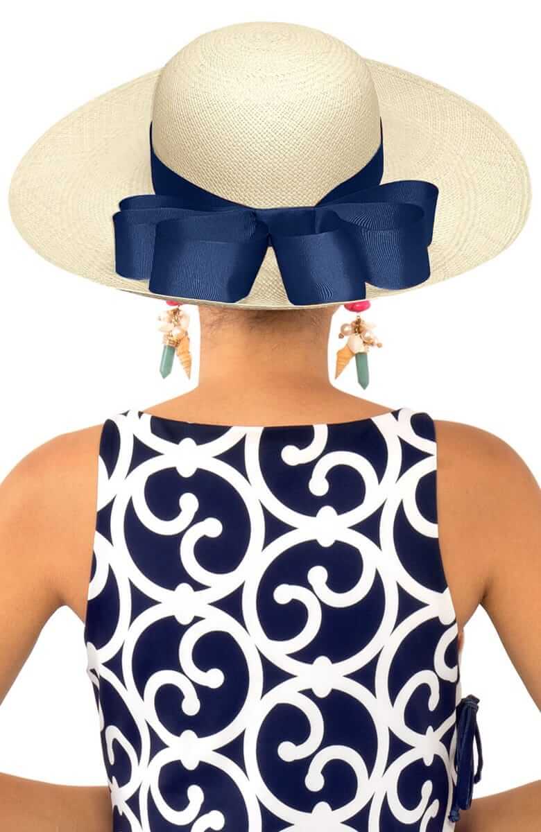 Hand Woven Panama Hat - Cannes Navy