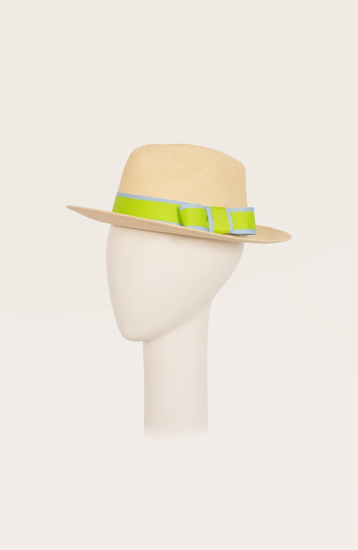 Hand Woven Panama Hat-Nice Periwinkle Lime