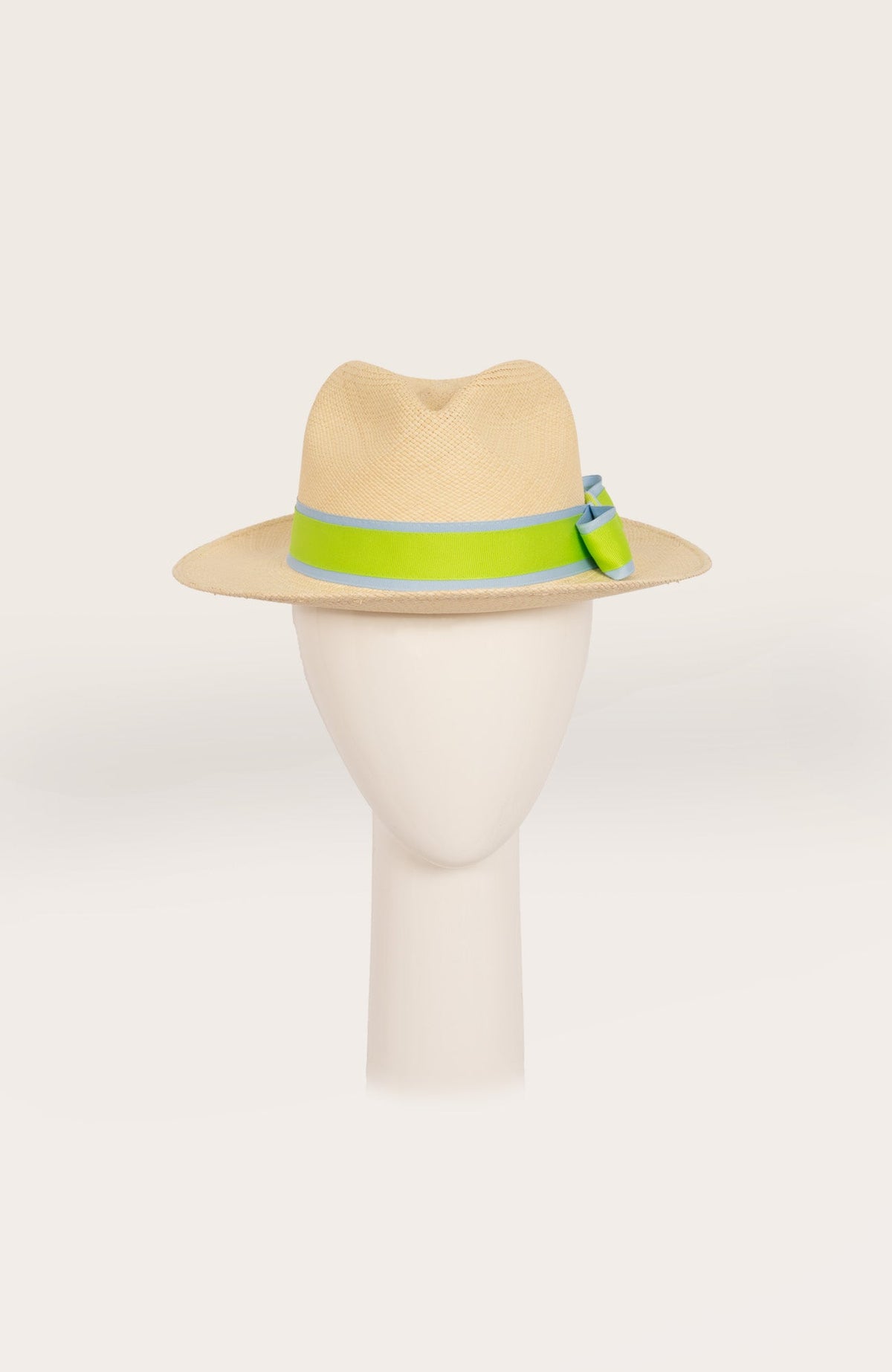 Hand Woven Panama Hat-Nice Periwinkle Lime
