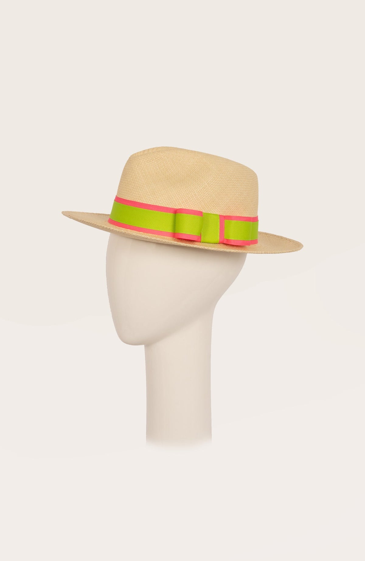 Hand Woven Panama Hat-Nice Pink Lime