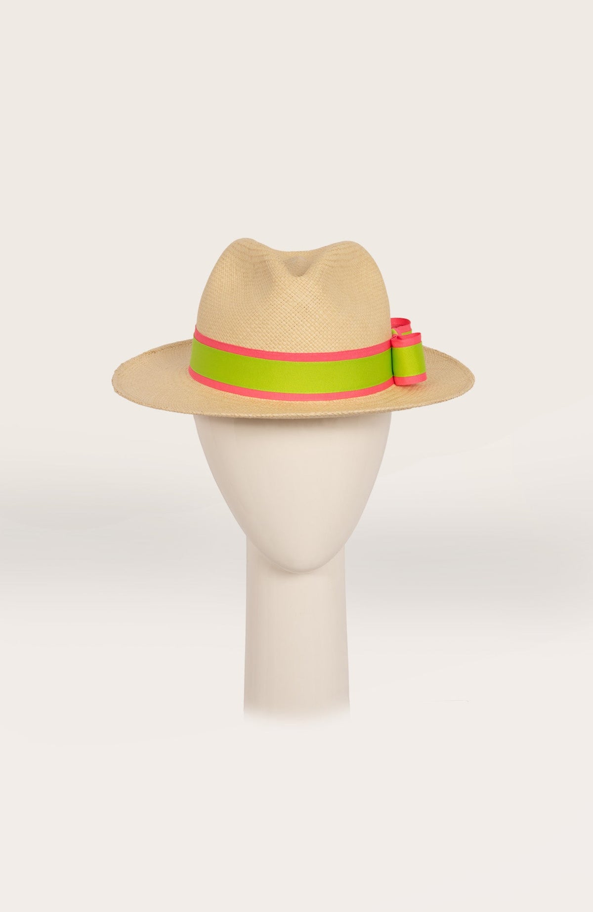 Hand Woven Panama Hat-Nice Pink Lime