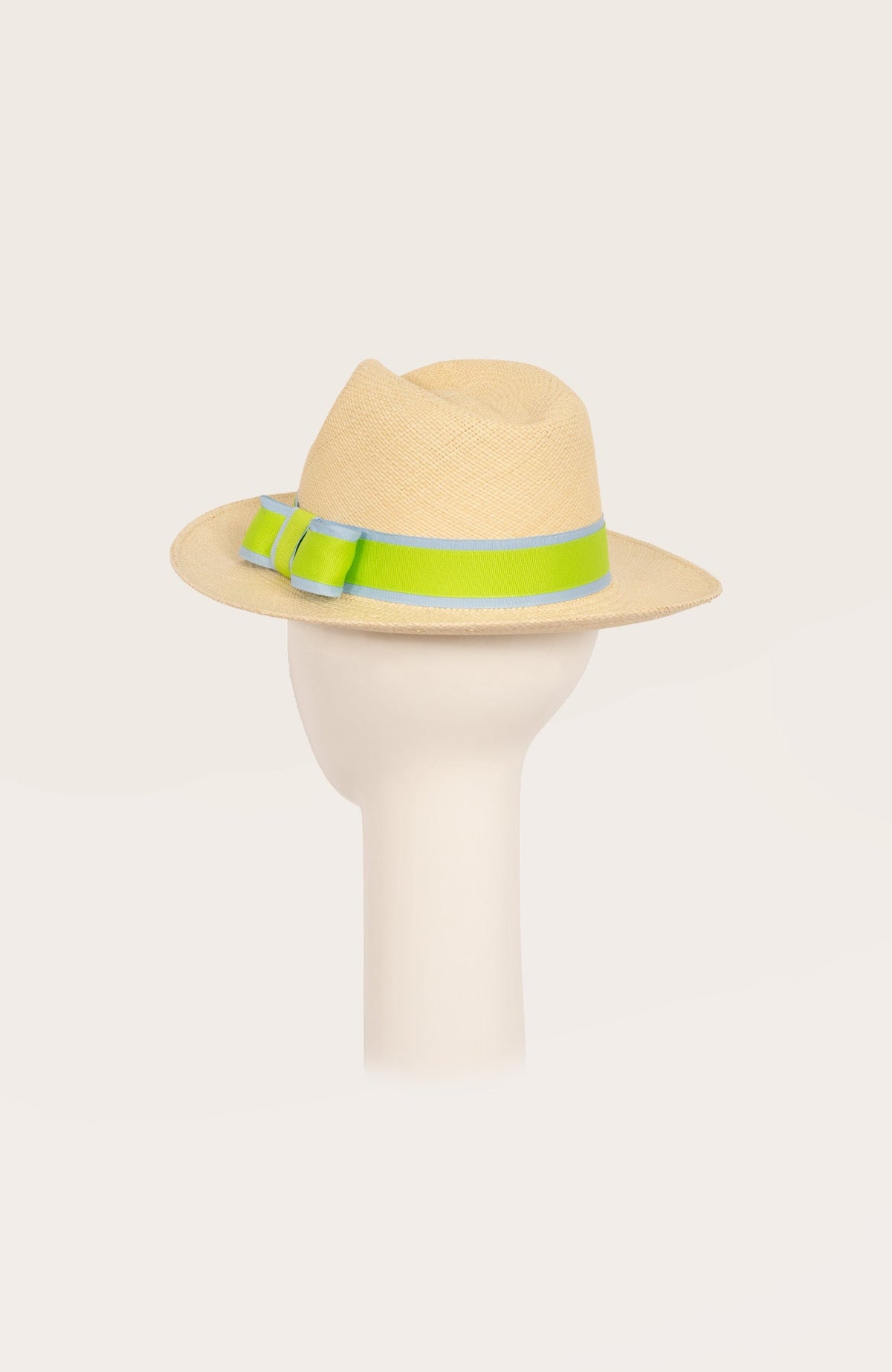 Hand Woven Panama Hat-Nice Periwinkle Lime