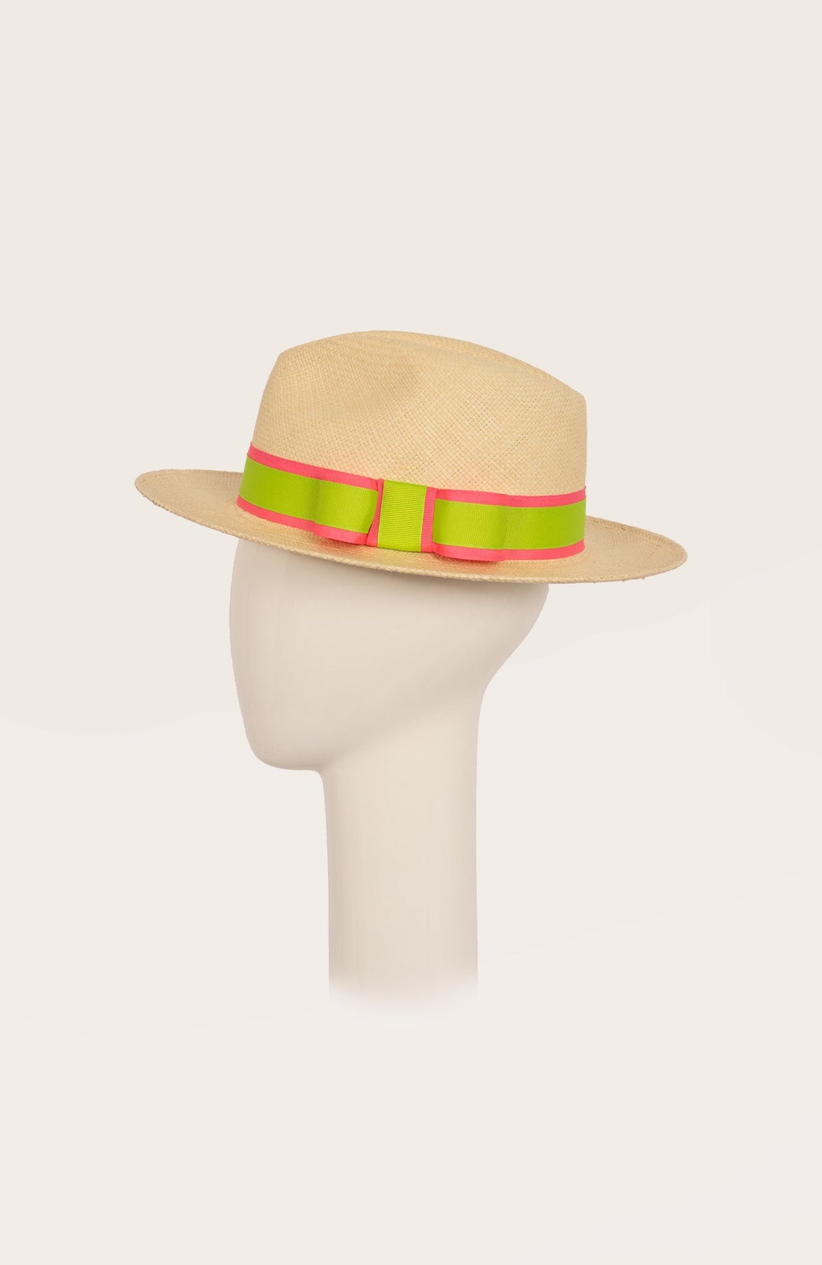 Hand Woven Panama Hat-Nice Pink Lime