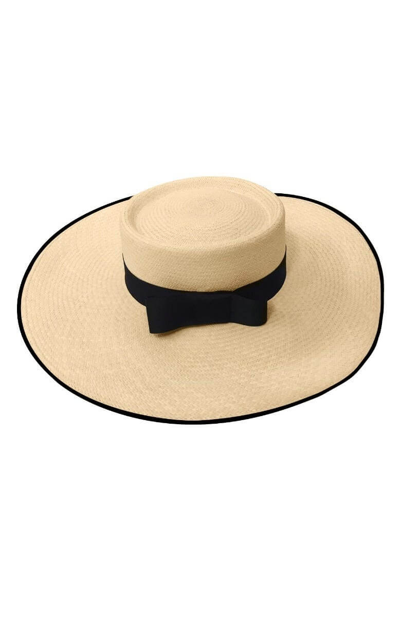 Hand Woven Panama Hat - Cap Ferrat Black