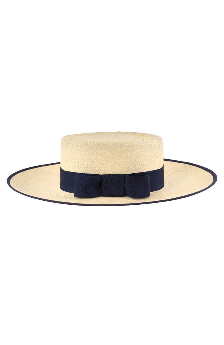 Hand Woven Panama Hat - Cap Ferrat Navy