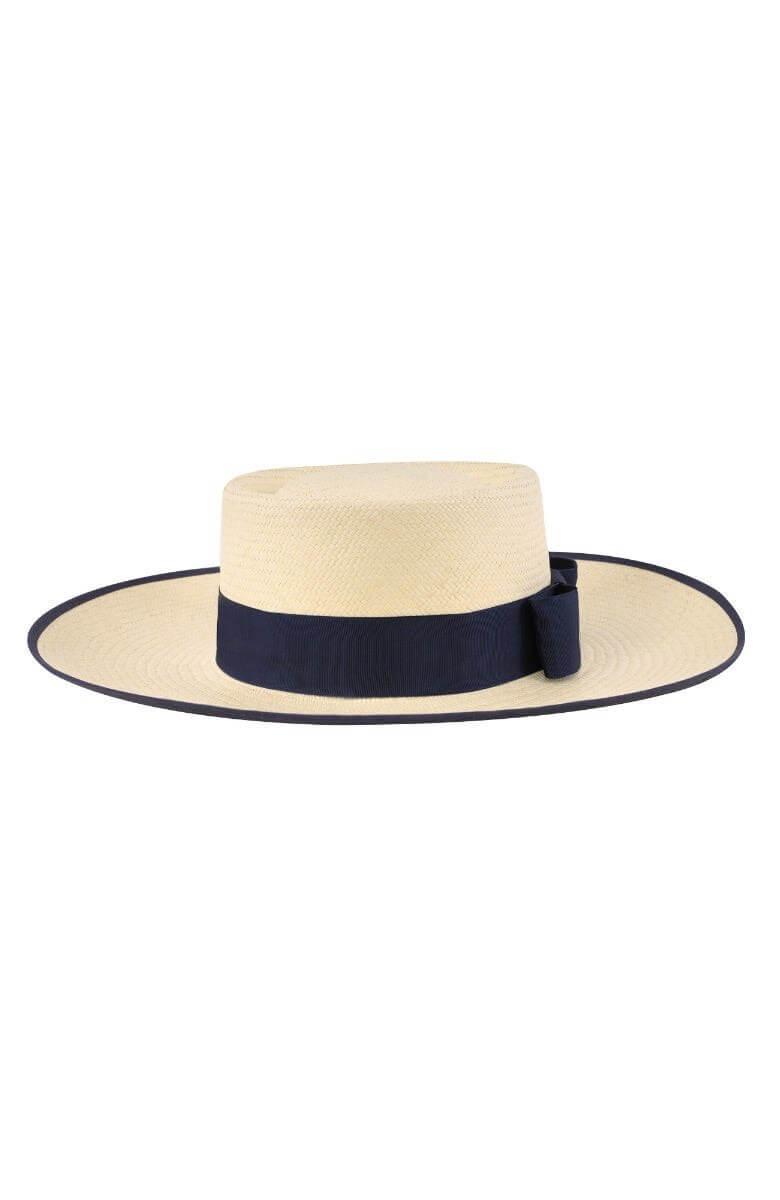 Hand Woven Panama Hat - Cap Ferrat Navy