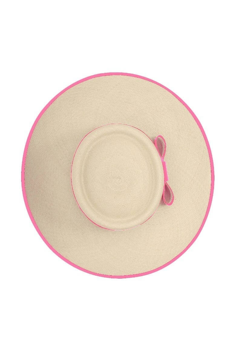 Hand Woven Panama Hat - Cap Ferrat pink