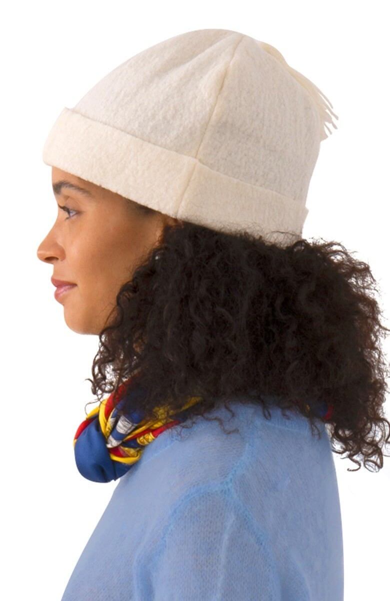 Wool Pom Pom Hat - Solid Creme