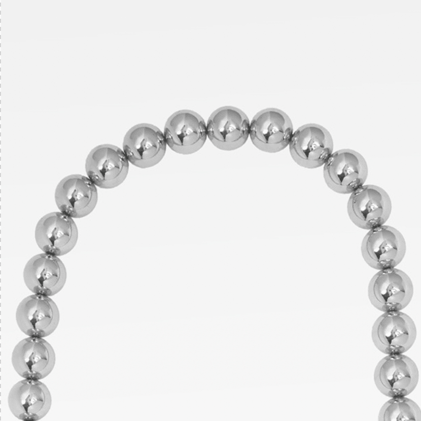 Hard Ball Necklace Silver One Size