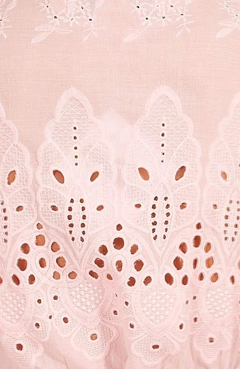 Heavily Embroidered Cotton Magnifico Dress - La Di Da - Final Sale Pink