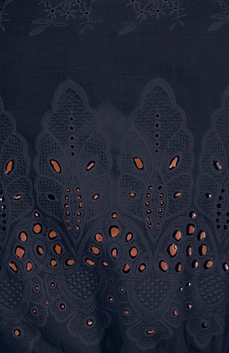 Heavily Embroidered Cotton Magnifico Dress - La Di Da - Final Sale Navy