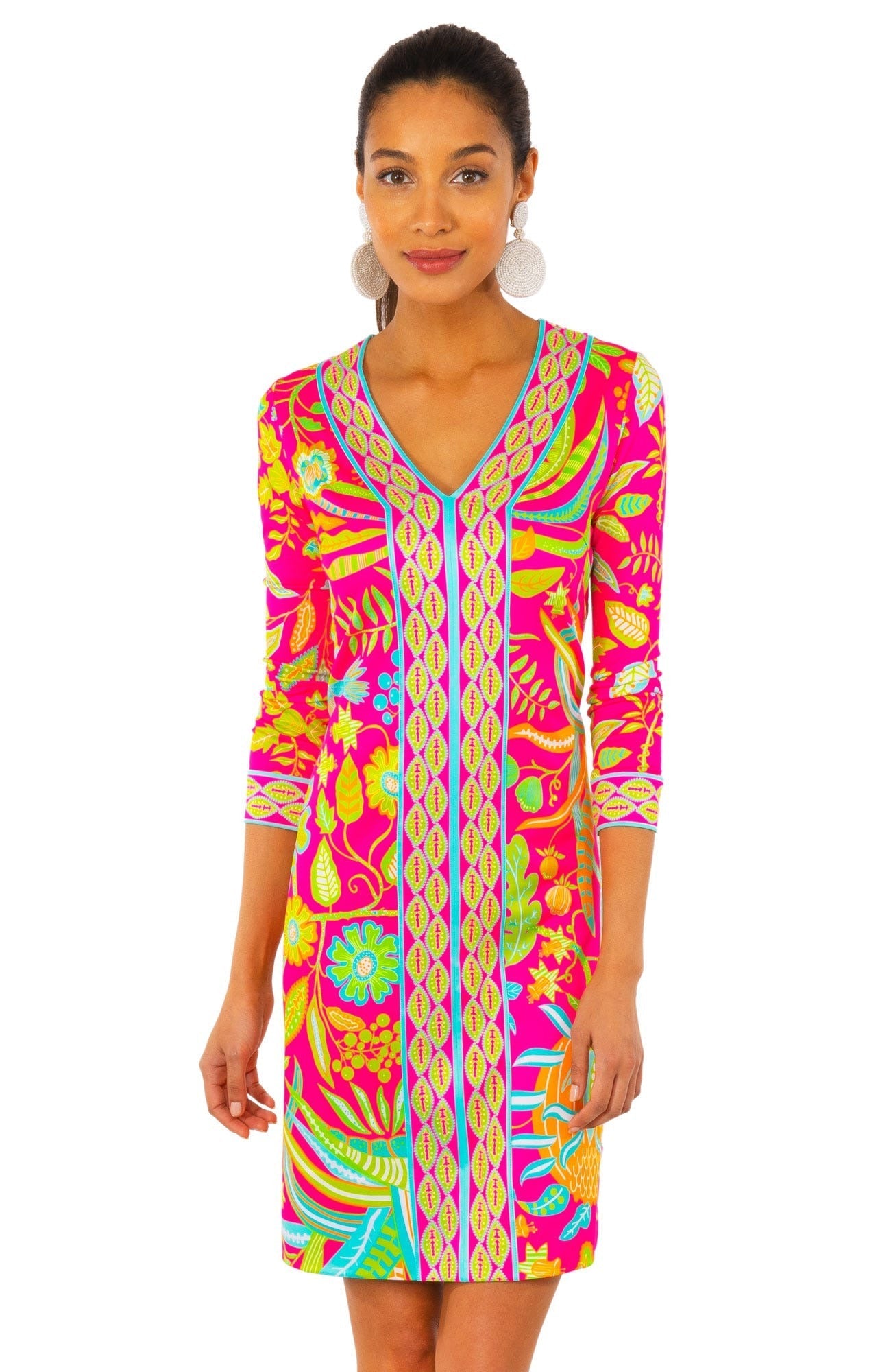 Jersey Bordertown Dress - Hummingbird Heaven - Final Sale Pink